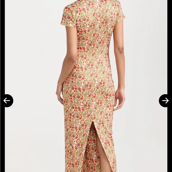 RESA Farrah Dress In Fleetwood. Floral Print Maxi Dress with Tie-Front - Picture 3 of 6